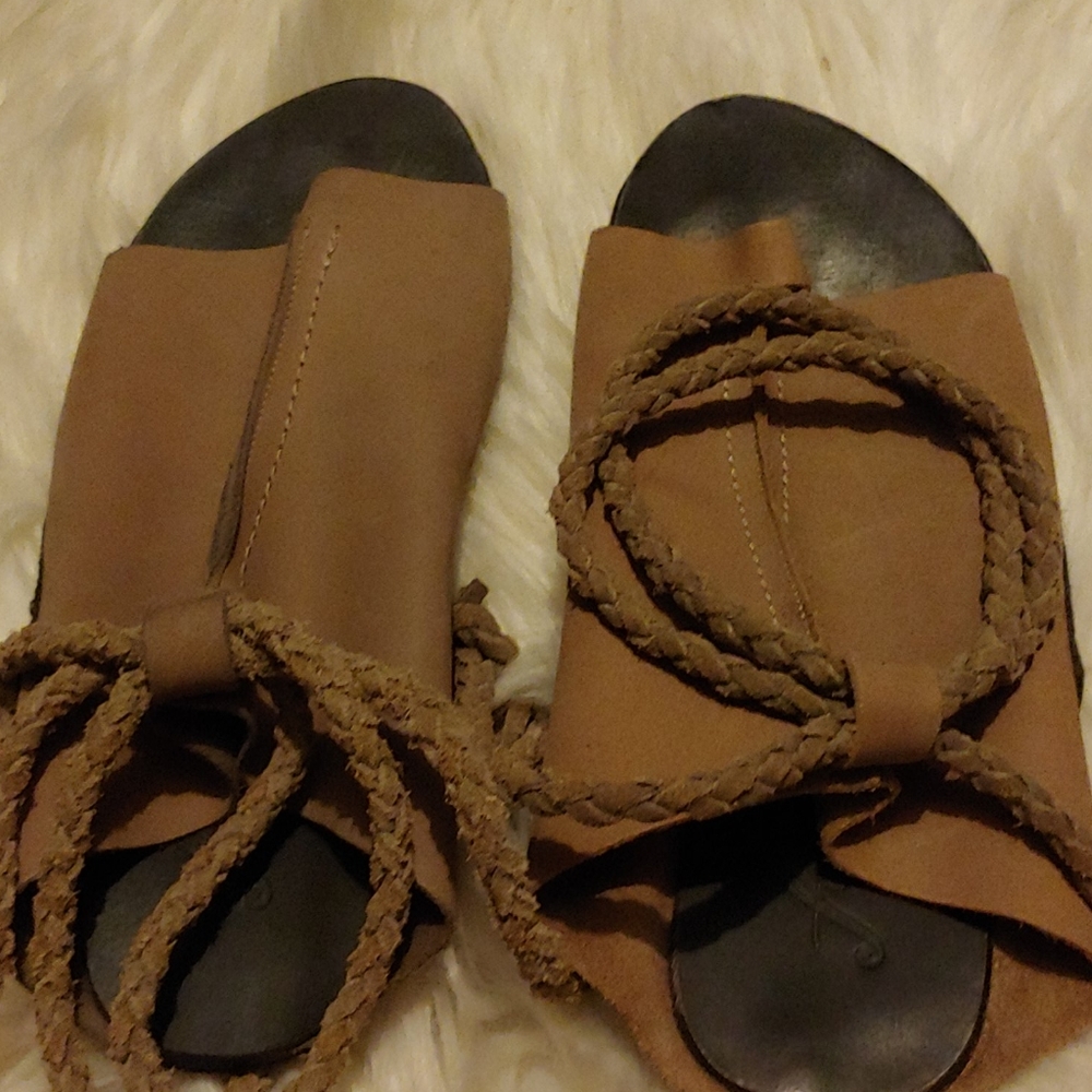 Leather Free People ballet sandals